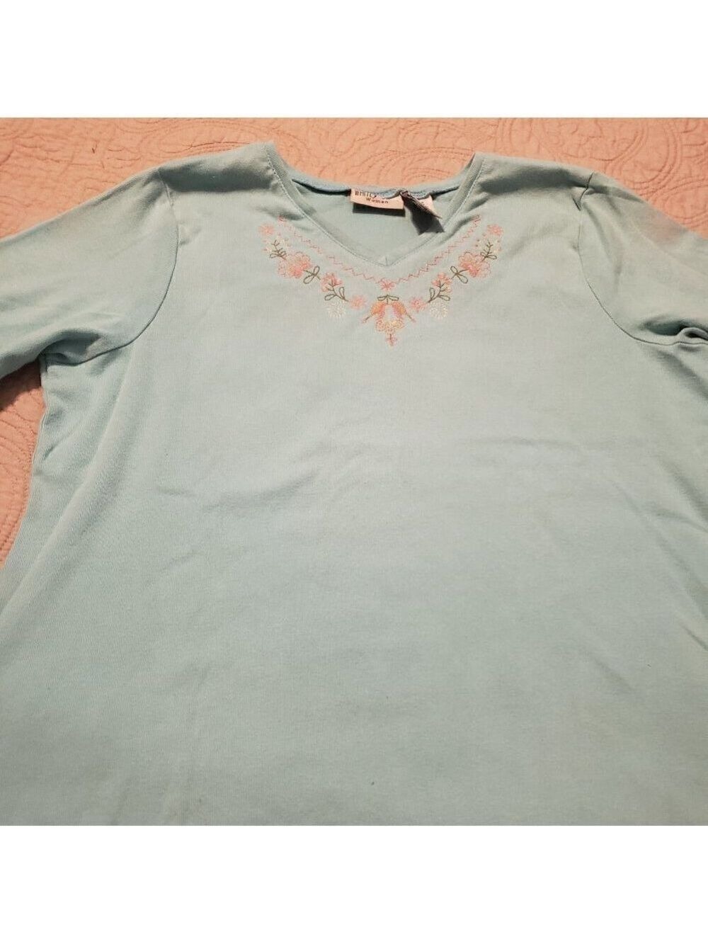 White Stag Embroidered VNeck T-Shirt